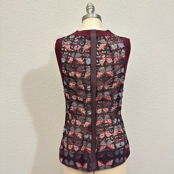 BRYON LARS Beauty Mark Lasercut Top Multi Floral Sleeveless Goth - Picture 2 of 10